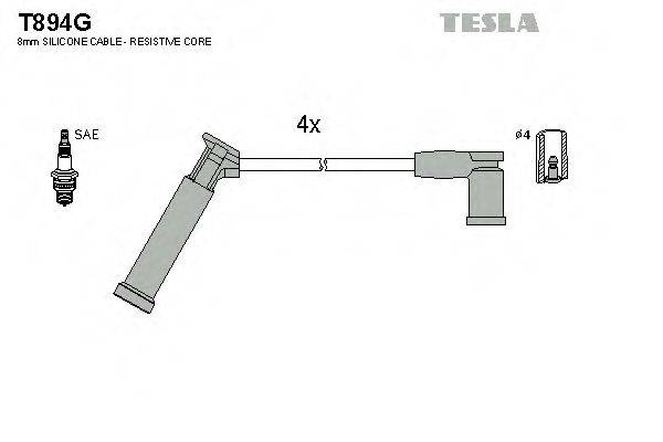 Комплект дротів запалення TESLA T894G