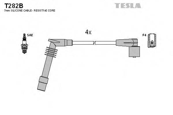 Комплект дротів запалення TESLA T282B