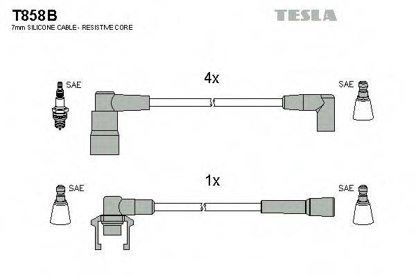 Комплект дротів запалення TESLA T858B