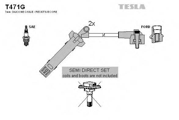 Комплект дротів запалення TESLA T471G