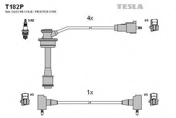 Комплект дротів запалення TESLA T182P