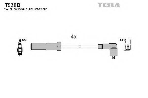 Комплект дротів запалення TESLA T930B