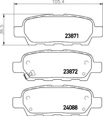 Комплект гальмівних колодок, дискове гальмо TEXTAR 2387101