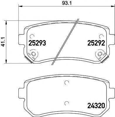 Комплект гальмівних колодок, дискове гальмо TEXTAR 2529201