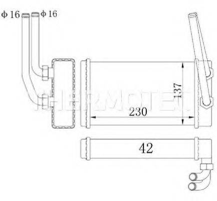 Теплообмінник, опалення салону THERMOTEC D6G009TT