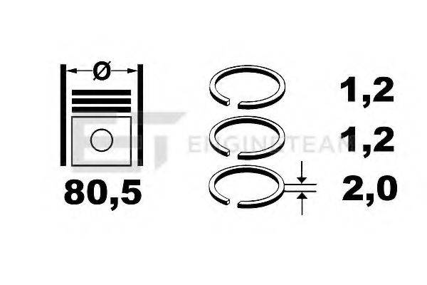 Комплект поршневих кілець ET ENGINETEAM R1003300