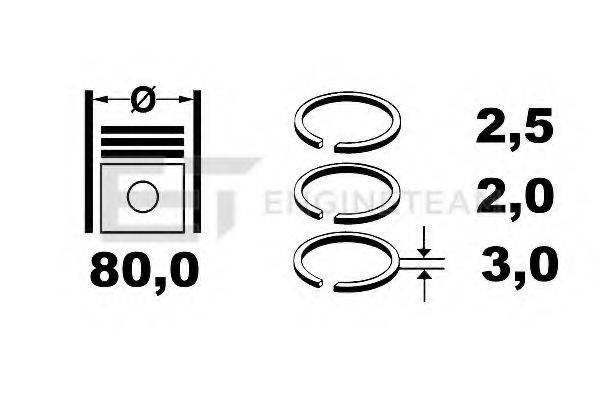 Комплект поршневих кілець ET ENGINETEAM R1004300