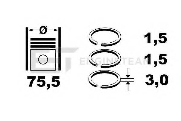 Комплект поршневих кілець ET ENGINETEAM R1004800