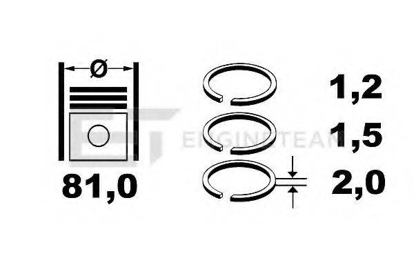 Комплект поршневих кілець ET ENGINETEAM R1005200