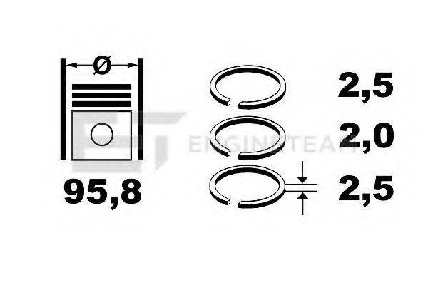 Комплект поршневих кілець ET ENGINETEAM R1007000