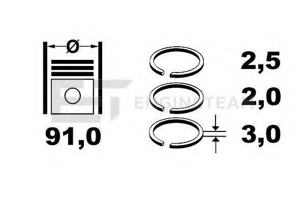 Комплект поршневих кілець ET ENGINETEAM R4001000