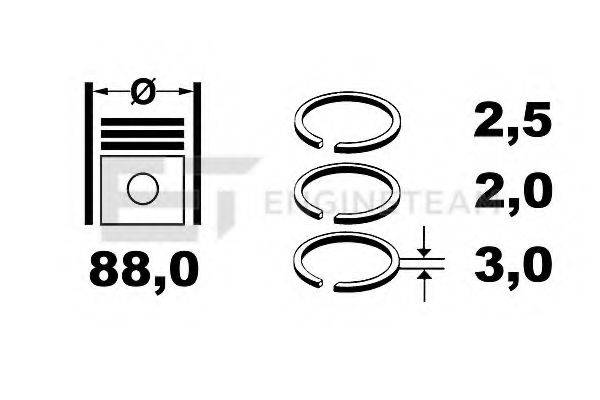 Комплект поршневих кілець ET ENGINETEAM R1008200