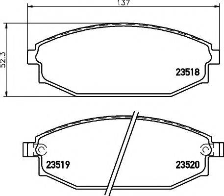 Комплект гальмівних колодок, дискове гальмо HELLA PAGID 8DB 355 009-961