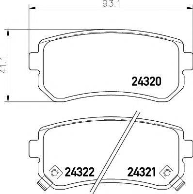 Комплект гальмівних колодок, дискове гальмо HELLA PAGID 8DB 355 006-961