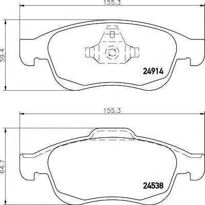 Комплект гальмівних колодок, дискове гальмо HELLA PAGID 8DB 355 014-791