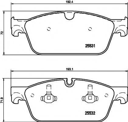 Комплект гальмівних колодок, дискове гальмо HELLA PAGID 8DB 355 020-141