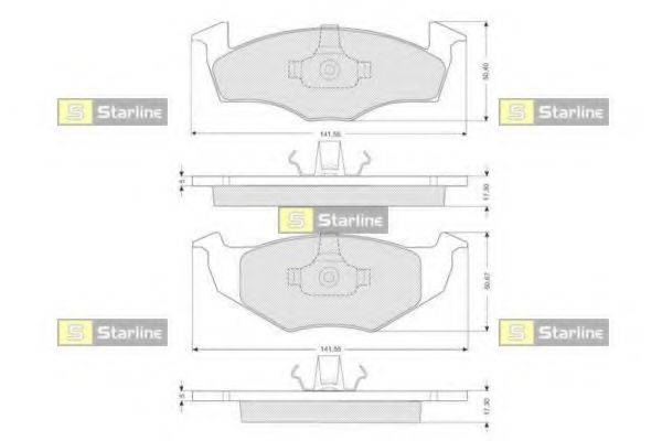 Комплект гальмівних колодок, дискове гальмо STARLINE BD S006S