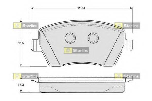 Комплект гальмівних колодок, дискове гальмо STARLINE BD S331