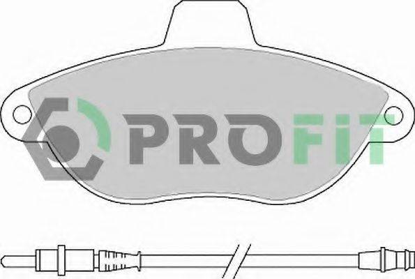 Комплект гальмівних колодок, дискове гальмо PROFIT 5000-1002