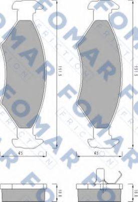 Комплект гальмівних колодок, дискове гальмо FOMAR FRICTION FO 430981