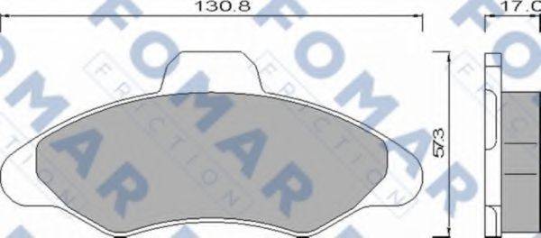 Комплект гальмівних колодок, дискове гальмо FOMAR FRICTION FO 432481