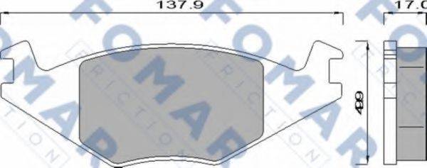 Комплект гальмівних колодок, дискове гальмо FOMAR FRICTION FO 436881