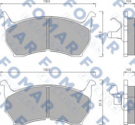 Комплект гальмівних колодок, дискове гальмо FOMAR FRICTION FO 438781