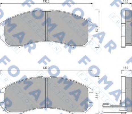 Комплект гальмівних колодок, дискове гальмо FOMAR FRICTION FO 445081