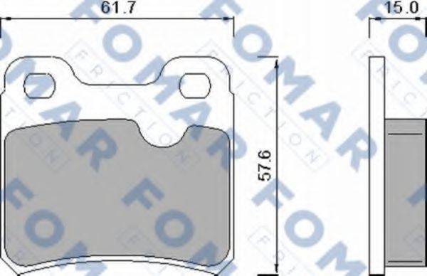 Комплект гальмівних колодок, дискове гальмо FOMAR FRICTION FO 445981