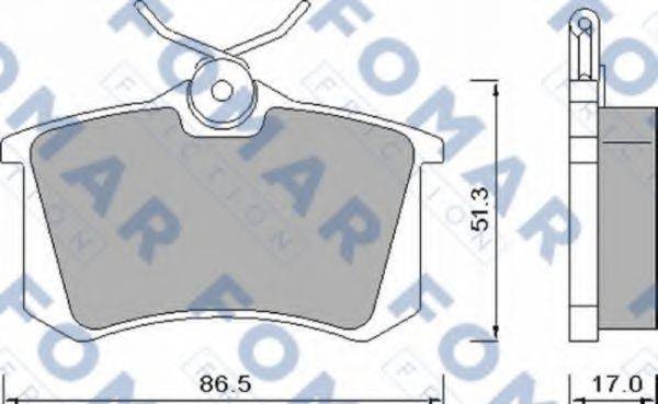 Комплект гальмівних колодок, дискове гальмо FOMAR FRICTION FO 448181