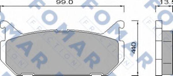 Комплект гальмівних колодок, дискове гальмо FOMAR FRICTION FO 455181