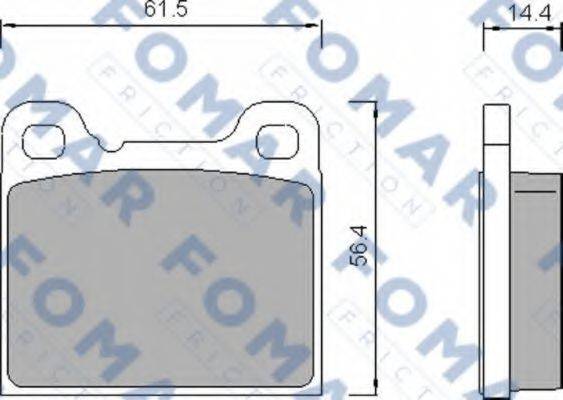 Комплект гальмівних колодок, дискове гальмо FOMAR FRICTION FO 458781