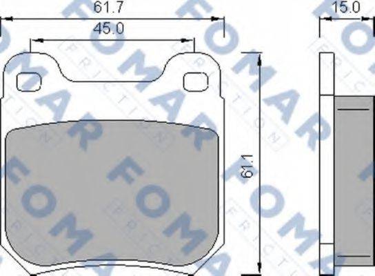 Комплект гальмівних колодок, дискове гальмо FOMAR FRICTION FO 468781