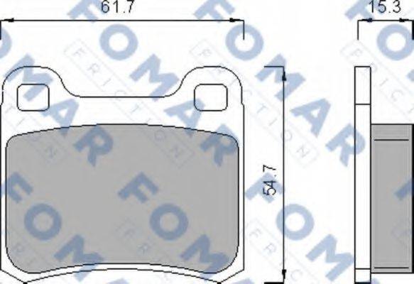 Комплект гальмівних колодок, дискове гальмо FOMAR FRICTION FO 474185