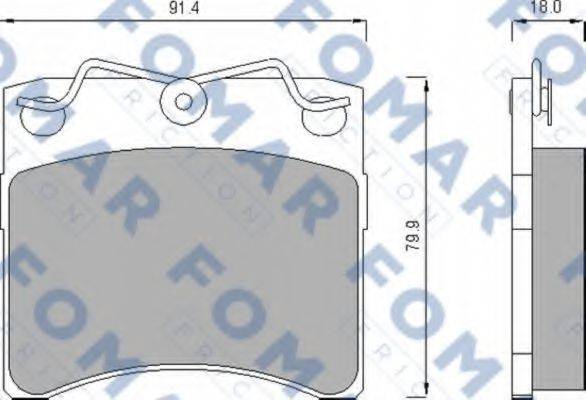 Комплект гальмівних колодок, дискове гальмо FOMAR FRICTION FO 476381