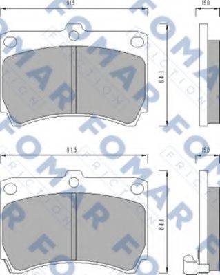 Комплект гальмівних колодок, дискове гальмо FOMAR FRICTION FO 477481