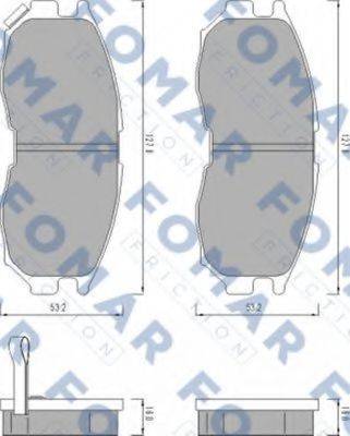 Комплект гальмівних колодок, дискове гальмо FOMAR FRICTION FO 479181