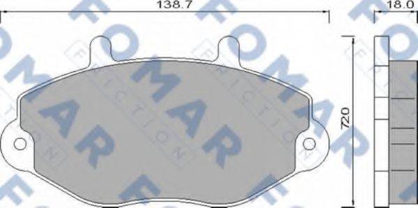 Комплект гальмівних колодок, дискове гальмо FOMAR FRICTION FO 486481