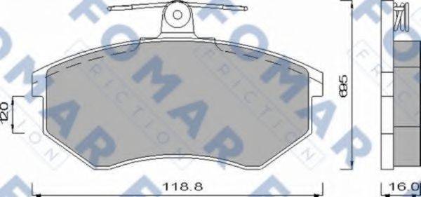 Комплект гальмівних колодок, дискове гальмо FOMAR FRICTION FO 488481