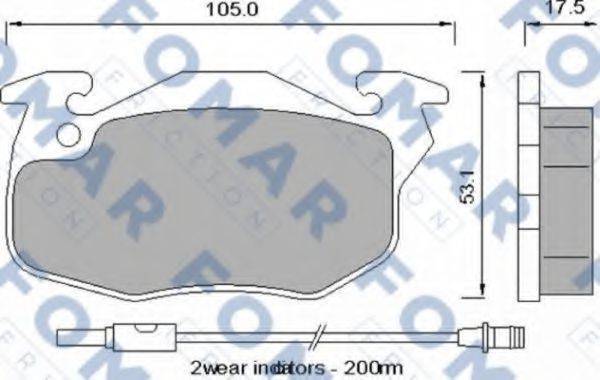 Комплект гальмівних колодок, дискове гальмо FOMAR FRICTION FO 529481