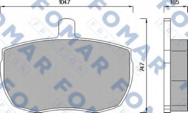 Комплект гальмівних колодок, дискове гальмо FOMAR FRICTION FO 543081