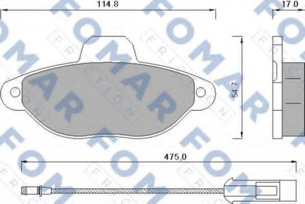 Комплект гальмівних колодок, дискове гальмо FOMAR FRICTION FO 582881