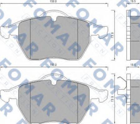 Комплект гальмівних колодок, дискове гальмо FOMAR FRICTION FO 625181