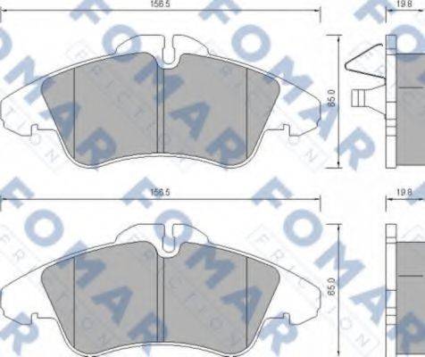 Комплект гальмівних колодок, дискове гальмо FOMAR FRICTION FO 627281