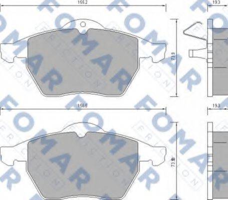 Комплект гальмівних колодок, дискове гальмо FOMAR FRICTION FO 628781