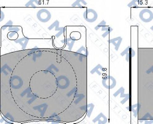 Комплект гальмівних колодок, дискове гальмо FOMAR FRICTION FO 631781