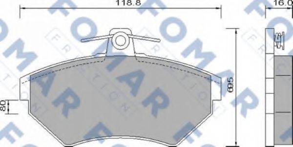 Комплект гальмівних колодок, дискове гальмо FOMAR FRICTION FO 634281