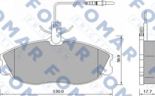 Комплект гальмівних колодок, дискове гальмо FOMAR FRICTION FO 637581