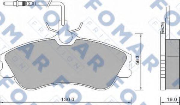 Комплект гальмівних колодок, дискове гальмо FOMAR FRICTION FO 642681