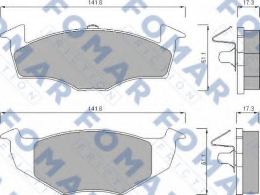 Комплект гальмівних колодок, дискове гальмо FOMAR FRICTION FO 643081